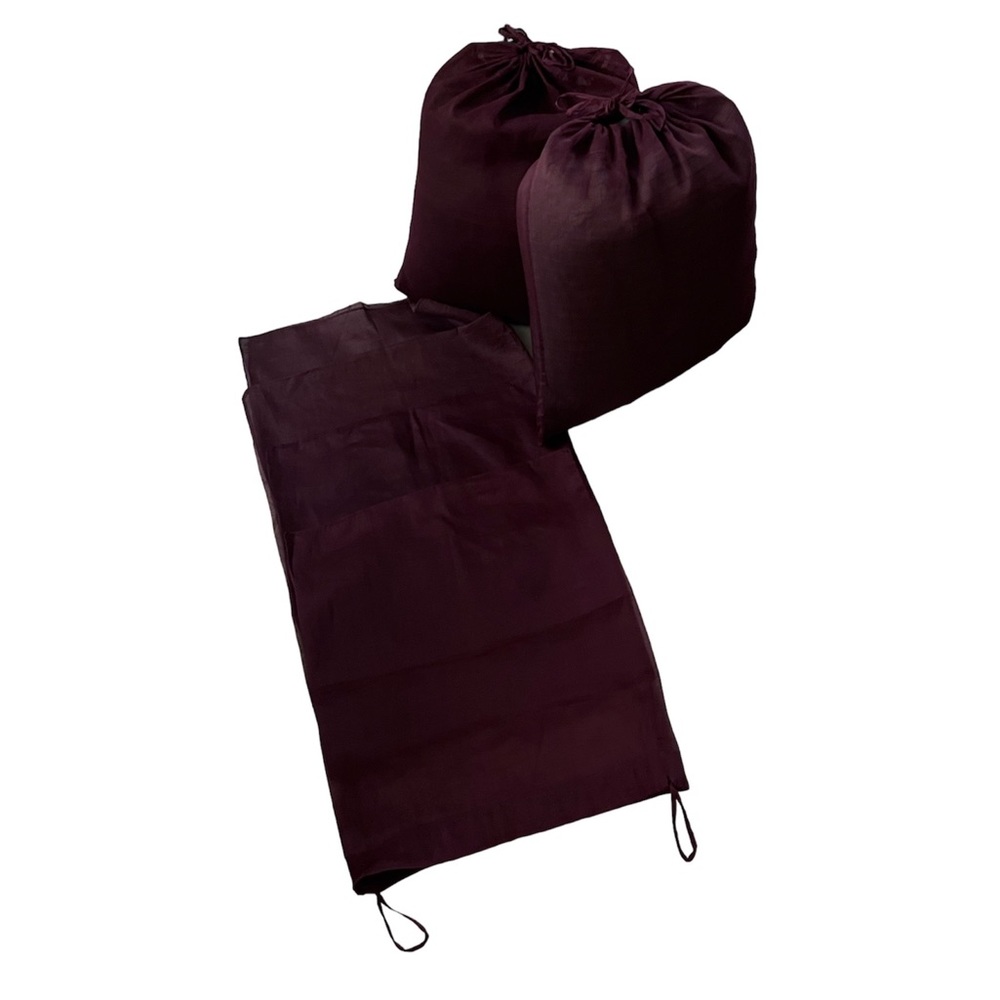 Six (6) Maroon colored decorative pillow covers (mesh-like)